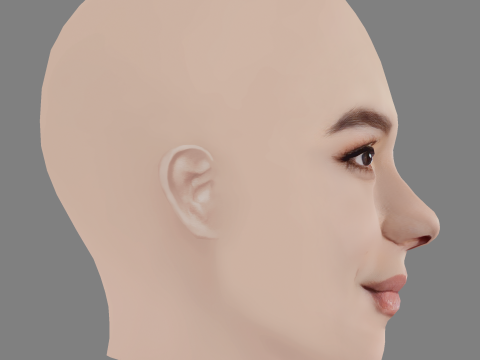 Hailee Steinfeld Head - No Hair - Low poly head for game 3D Модель
