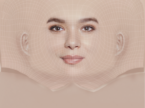 Hailee Steinfeld Head - No Hair - Low poly head for game 3D Модель