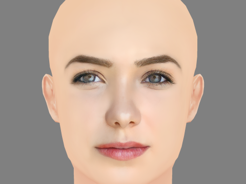 Haley Lu Richardson Head - No Hair - Low poly head for game 3D Model