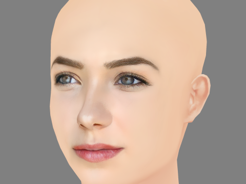 Haley Lu Richardson Head - No Hair - Low poly head for game 3D Model