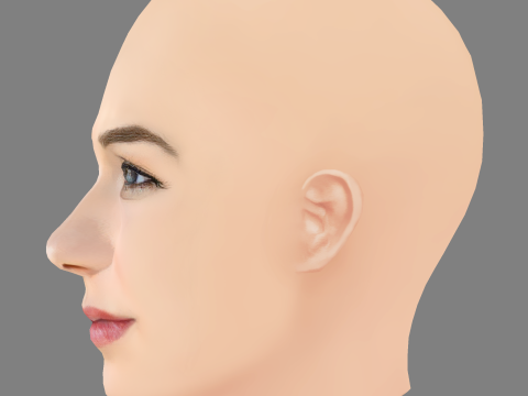 Haley Lu Richardson Head - No Hair - Low poly head for game 3D Model