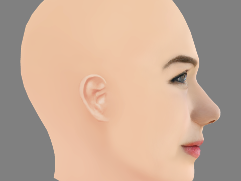 Haley Lu Richardson Head - No Hair - Low poly head for game 3D Model