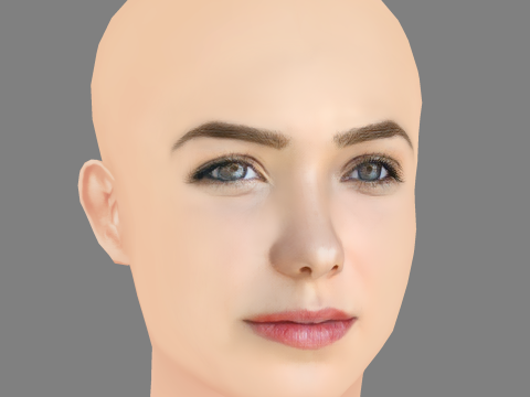 Haley Lu Richardson Head - No Hair - Low poly head for game 3D Model