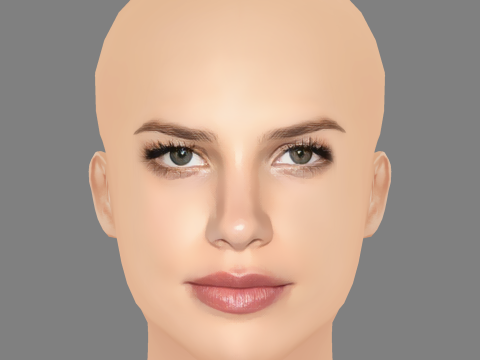 Halston Sage Head - No Hair - Low poly head for game 3D Model