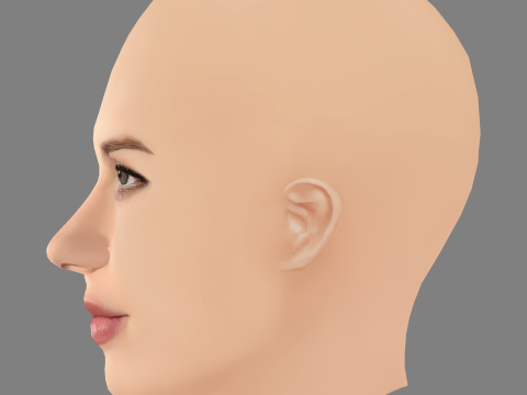 Halston Sage Head - No Hair - Low poly head for game 3D Model