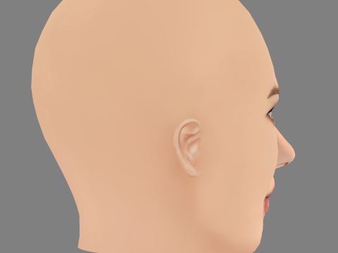 Halston Sage Head - No Hair - Low poly head for game 3D Model