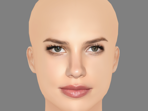 Halston Sage Head - No Hair - Low poly head for game 3D Model