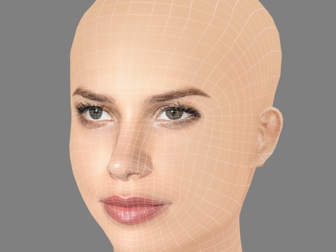 Halston Sage Head - No Hair - Low poly head for game 3D Model