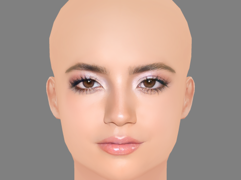 Isabela Merced Head - No Hair - Low poly head for game Model 3D