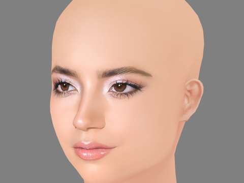 Isabela Merced Head - No Hair - Low poly head for game Model 3D