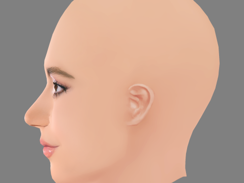 Isabela Merced Head - No Hair - Low poly head for game Model 3D