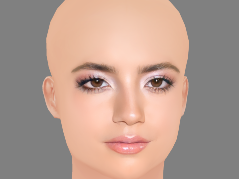 Isabela Merced Head - No Hair - Low poly head for game Model 3D