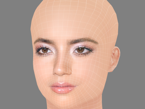 Isabela Merced Head - No Hair - Low poly head for game Model 3D