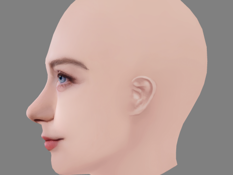 Jessica Barden Head - No Hair - Low poly head for game 3D Model