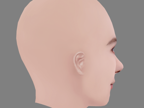 Jessica Barden Head - No Hair - Low poly head for game 3D Model