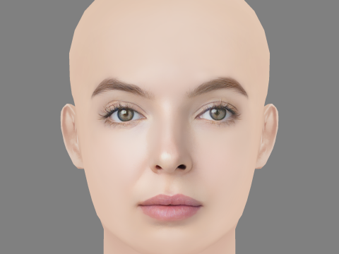 Jodie Comer Head - No Hair - Low poly head for game 3D Model