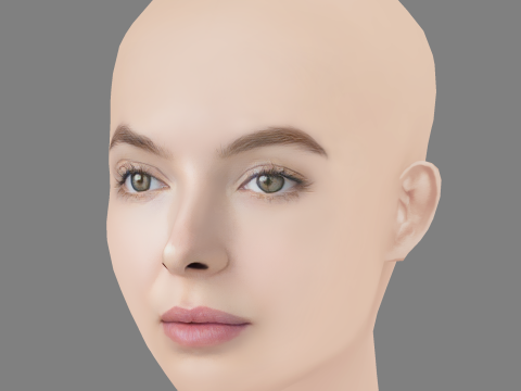 Jodie Comer Head - No Hair - Low poly head for game 3D Model