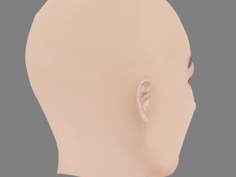 Jodie Comer Head - No Hair - Low poly head for game 3D Model