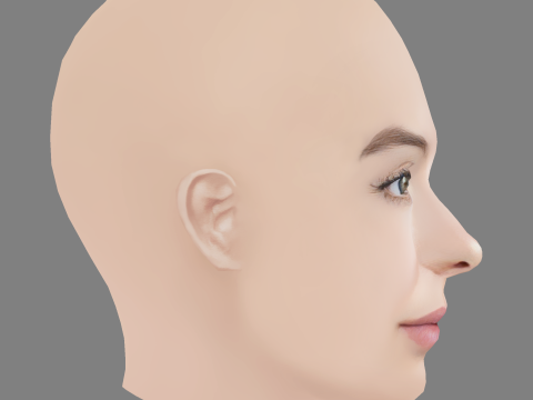 Jodie Comer Head - No Hair - Low poly head for game 3D Model