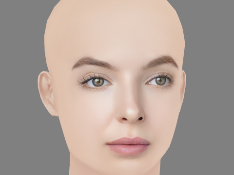 Jodie Comer Head - No Hair - Low poly head for game 3D Model