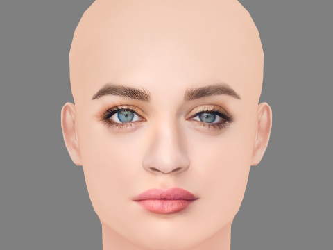 Joey King Head - No Hair - Low poly head for game 3D 모델
