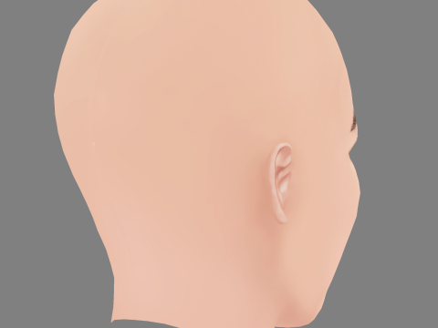 Joey King Head - No Hair - Low poly head for game 3D 모델