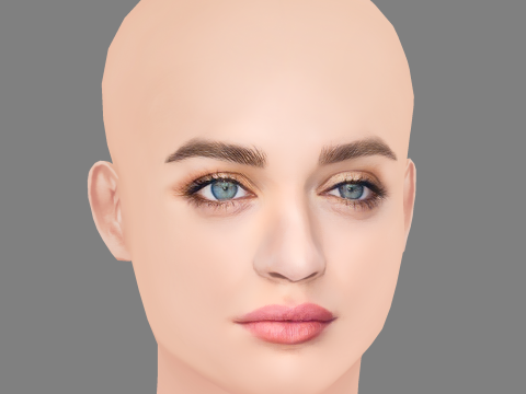 Joey King Head - No Hair - Low poly head for game 3D 모델