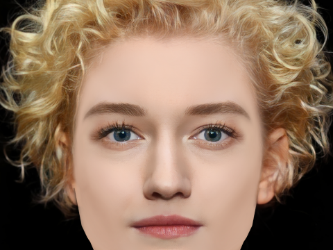 Julia Garner Head - No Hair - Low poly head for game 3Dモデル