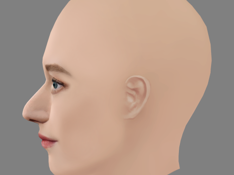 Julia Garner Head - No Hair - Low poly head for game Modelo 3D