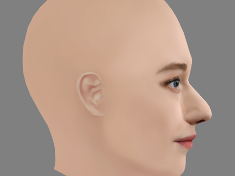 Julia Garner Head - No Hair - Low poly head for game Modelo 3D