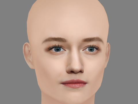 Julia Garner Head - No Hair - Low poly head for game Modelo 3D