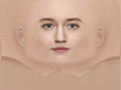 Julia Garner Head - No Hair - Low poly head for game Modelo 3D