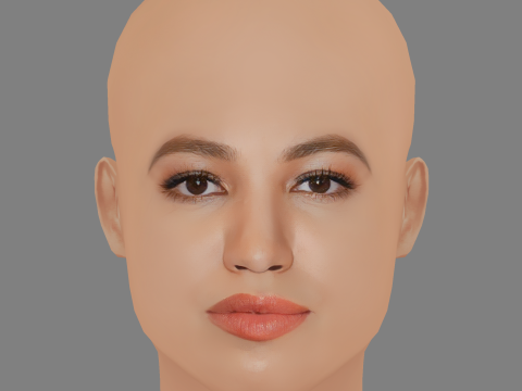 Jurnee Smollett Head - No Hair - Low poly head for game Modelo 3D