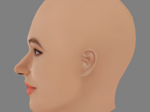 Jurnee Smollett Head - No Hair - Low poly head for game Modelo 3D