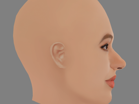 Jurnee Smollett Head - No Hair - Low poly head for game Modelo 3D