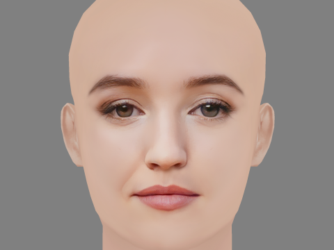 Kaitlyn Dever Head - No Hair - Low poly head for game 3D Model