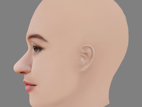 Kaitlyn Dever Head - No Hair - Low poly head for game 3D Model