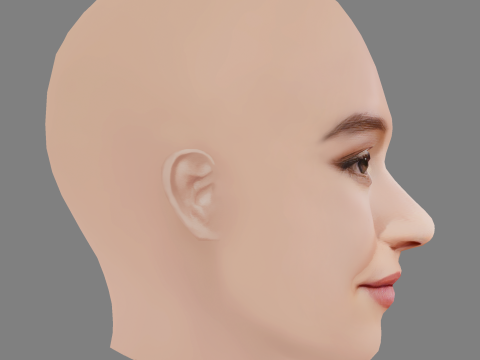 Kaitlyn Dever Head - No Hair - Low poly head for game 3D Model