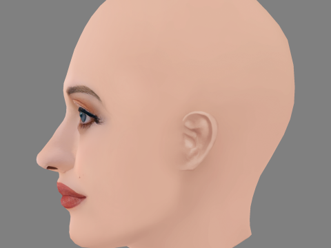Kat Dennings Head - No Hair - Low poly head for game 3D Модель