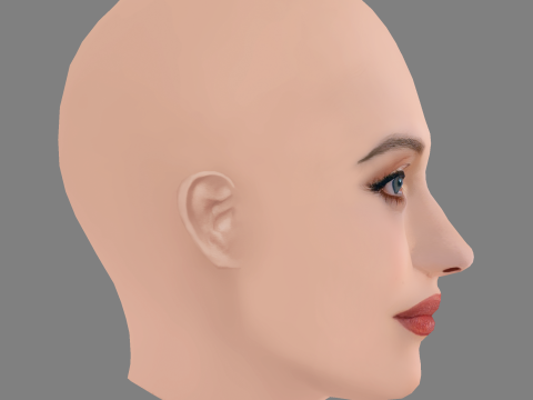 Kat Dennings Head - No Hair - Low poly head for game 3D Модель