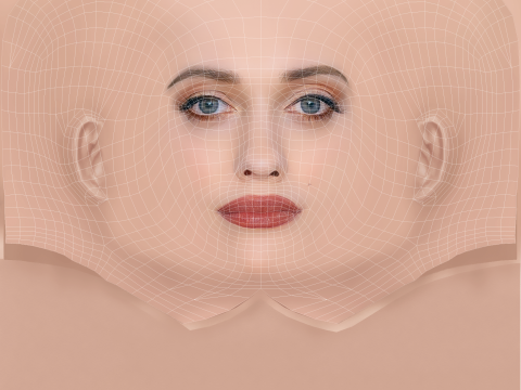 Kat Dennings Head - No Hair - Low poly head for game 3D Модель