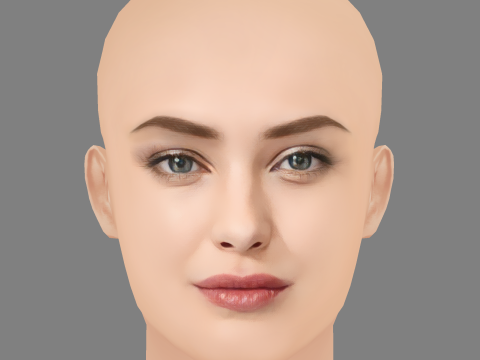 Katherine Langford Head - No Hair - Low poly head for game Model 3D