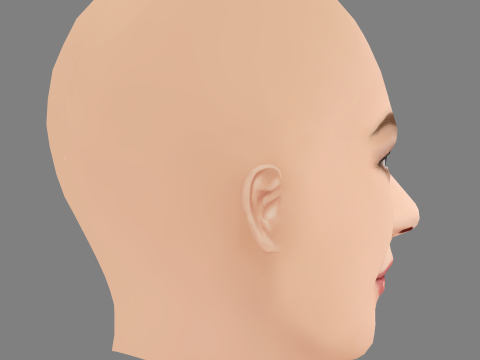 Katherine Langford Head - No Hair - Low poly head for game Model 3D