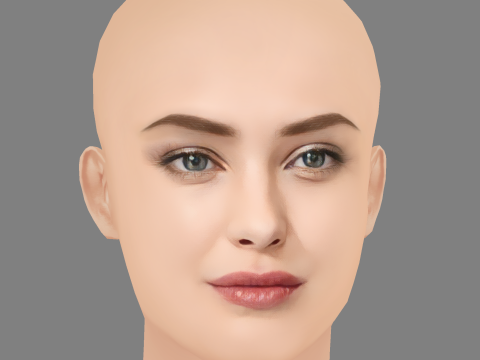Katherine Langford Head - No Hair - Low poly head for game Model 3D