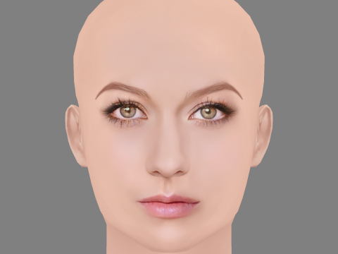 Katherine McNamara Head - No Hair - Low poly head for game 3Dモデル