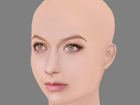 Katherine McNamara Head - No Hair - Low poly head for game 3Dモデル