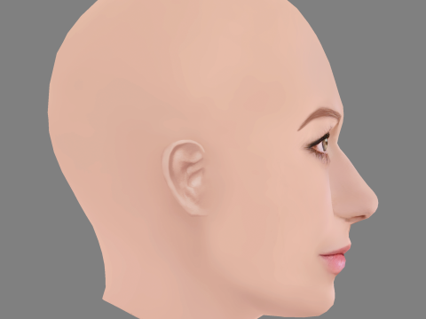 Katherine McNamara Head - No Hair - Low poly head for game 3Dモデル