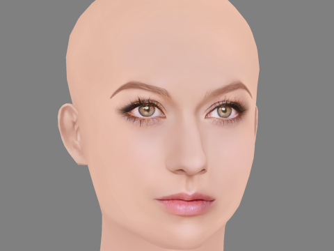 Katherine McNamara Head - No Hair - Low poly head for game 3Dモデル
