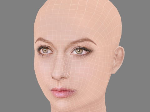 Katherine McNamara Head - No Hair - Low poly head for game 3Dモデル