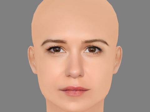 Katherine Waterston Head - No Hair - Low poly head for game 3Dモデル